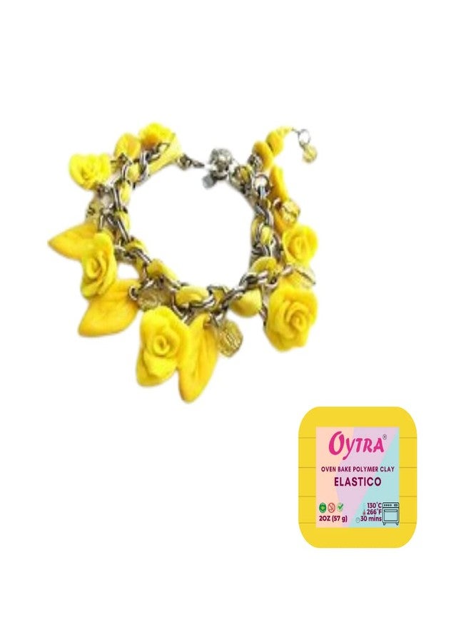 Oytra 57g Polymer Oven Bake Clay for Jewelry Making Elastico Series (Yellow) - Image 3